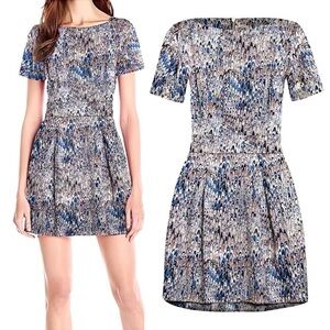 French Connection Richie Desert Lily Abstract Print Boatneck A-Line Sheath Dress